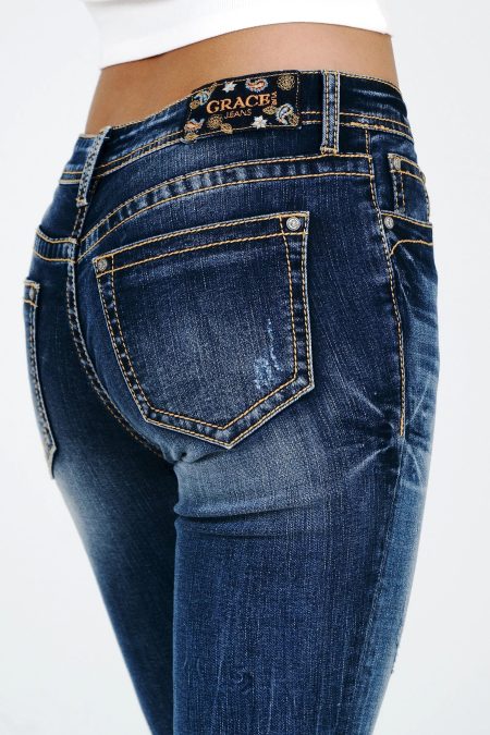 Basic 5 Pocket Mid Rise Bootcut Jeans