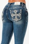 Embroidered Low Rise Bootcut Cross Jeans