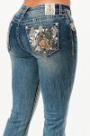 Cowgirl in the Desert Mid Rise Bootcut Embroidered Jeans