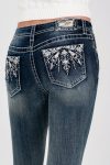 Western Feathers Mid Rise Embellished Women's Bootcut Jeans