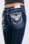Heavenly Wings Embroidered Mid Rise Bootcut Jeans